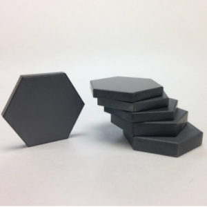 sintered silicon carbide tiles in a hexagon shape